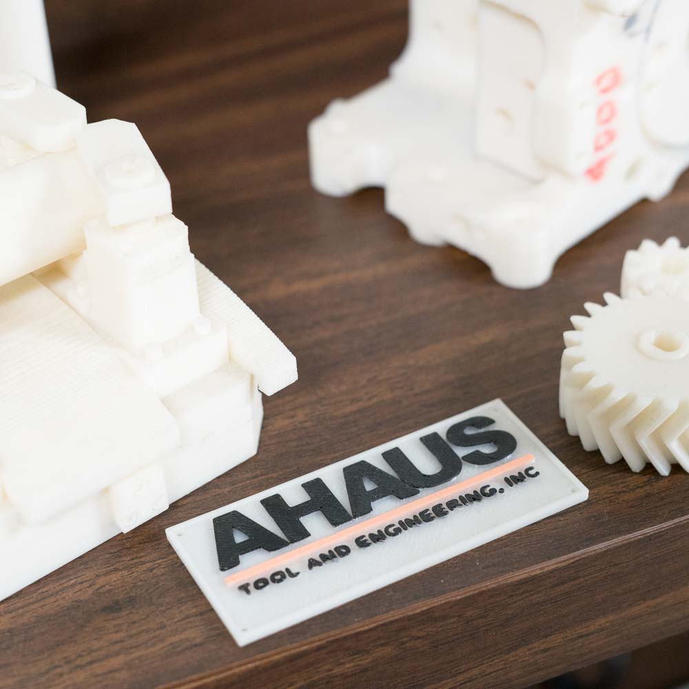 3d printed ahaus logo and parts